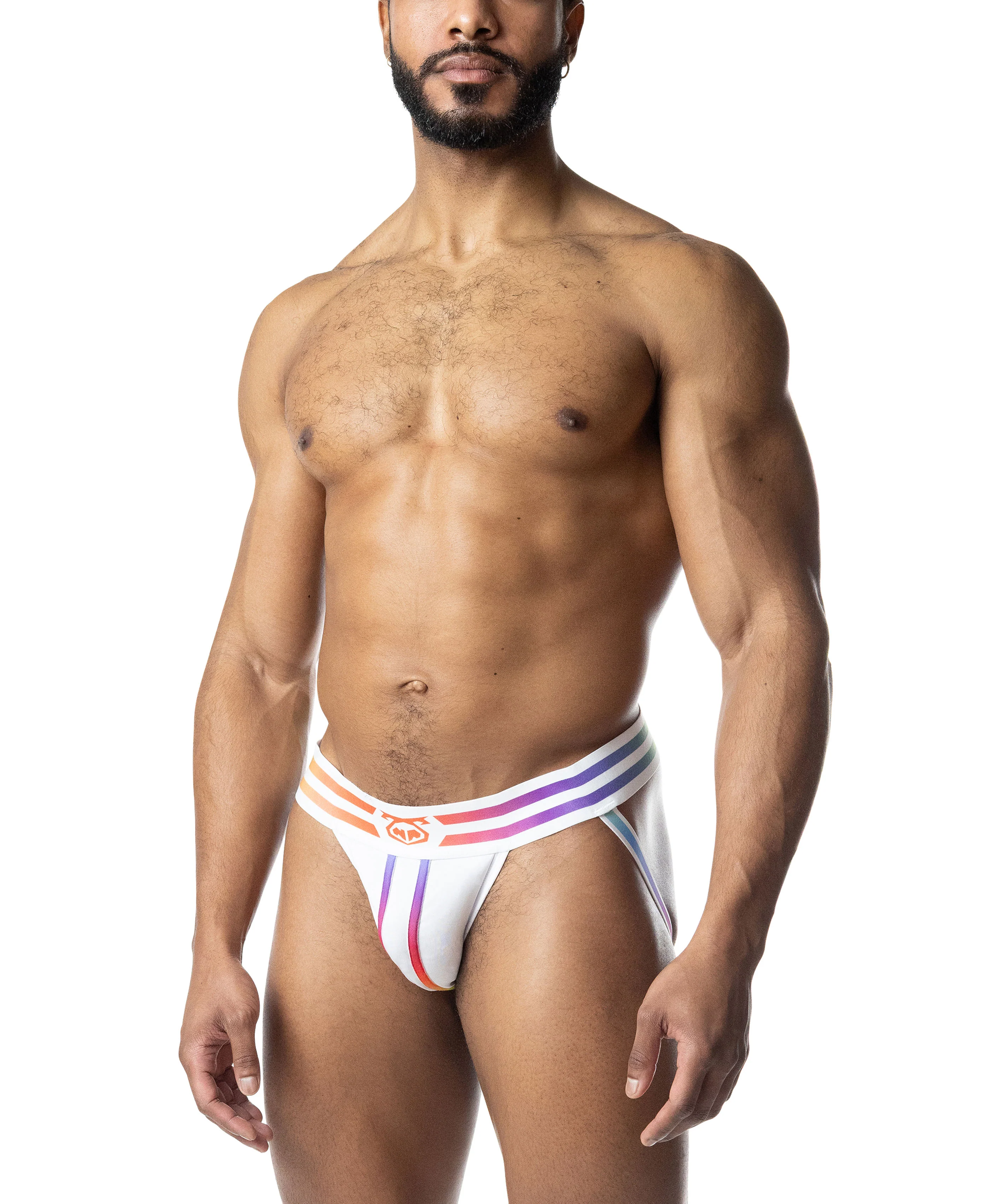 Aura Pride Jock Strap - White/Multi - Image 3