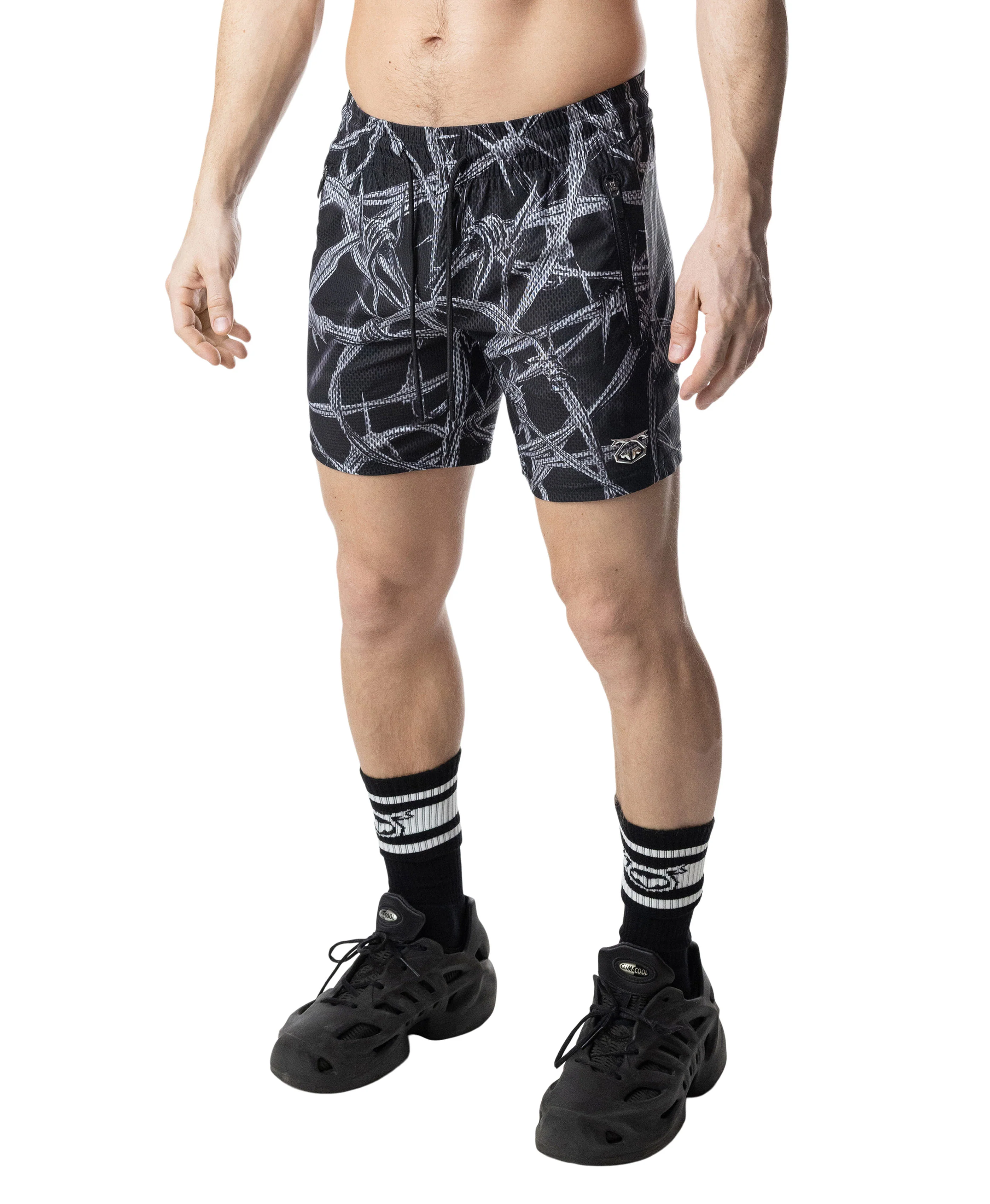 Barbed Wire Rugby Short - Black - Image 4
