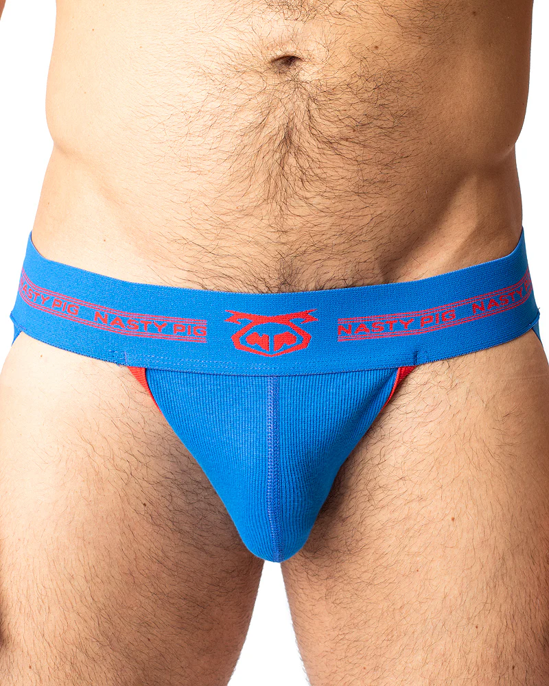 Core Jock Strap - Victory Blue/ Fiery Red - Image 4