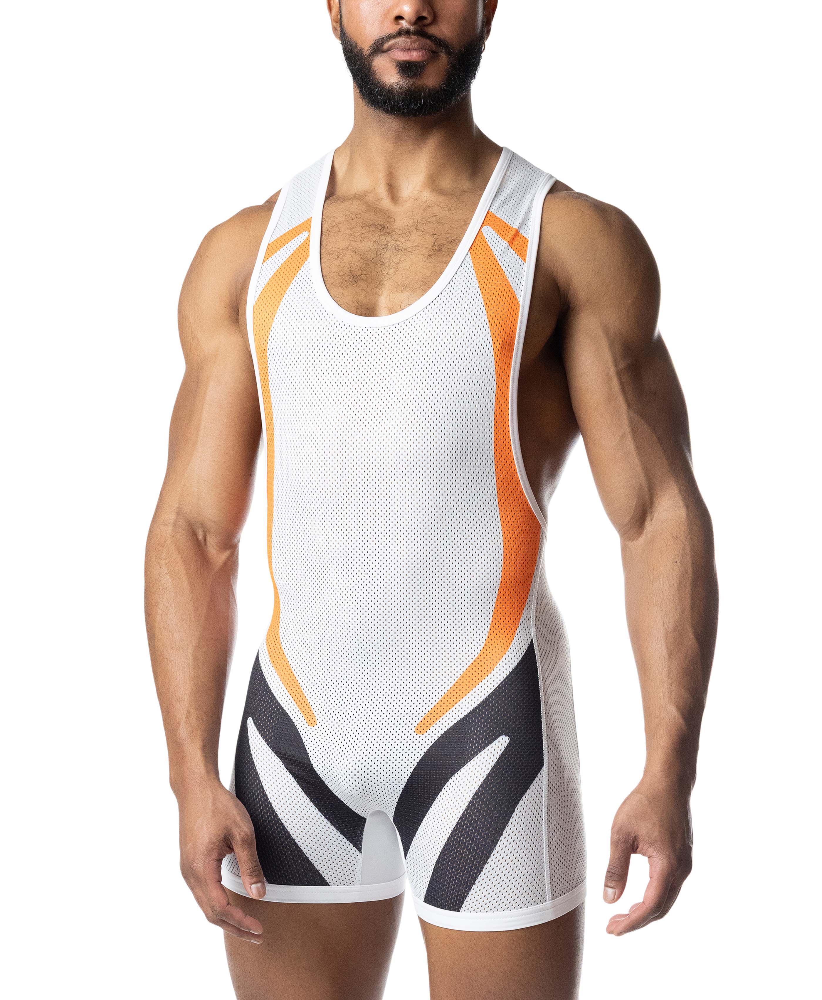 Hyper Singlet - White/Vibrant Orange/Black - Image 4