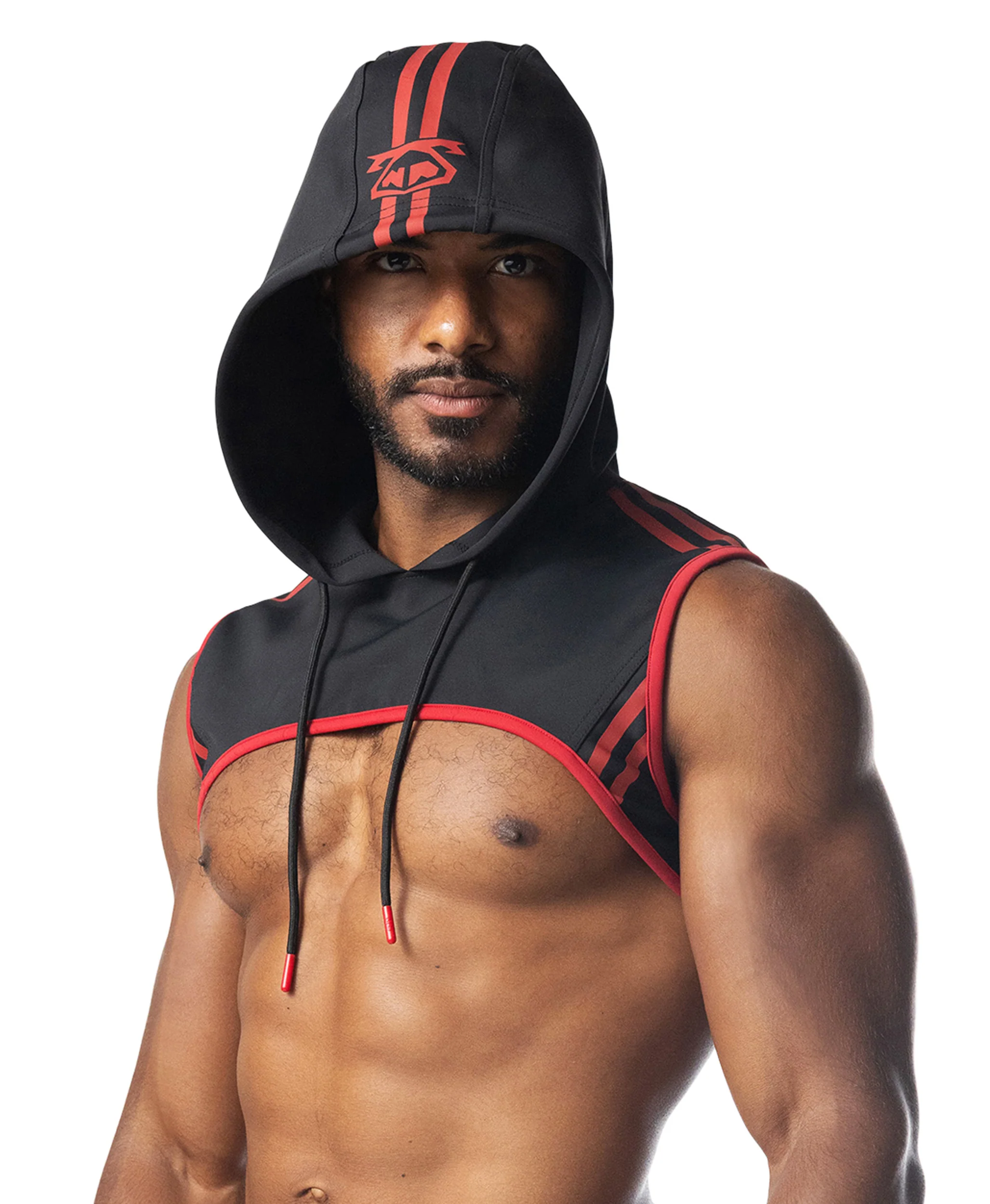 Ignite Cropped Hoodie - Black/Red - Image 4