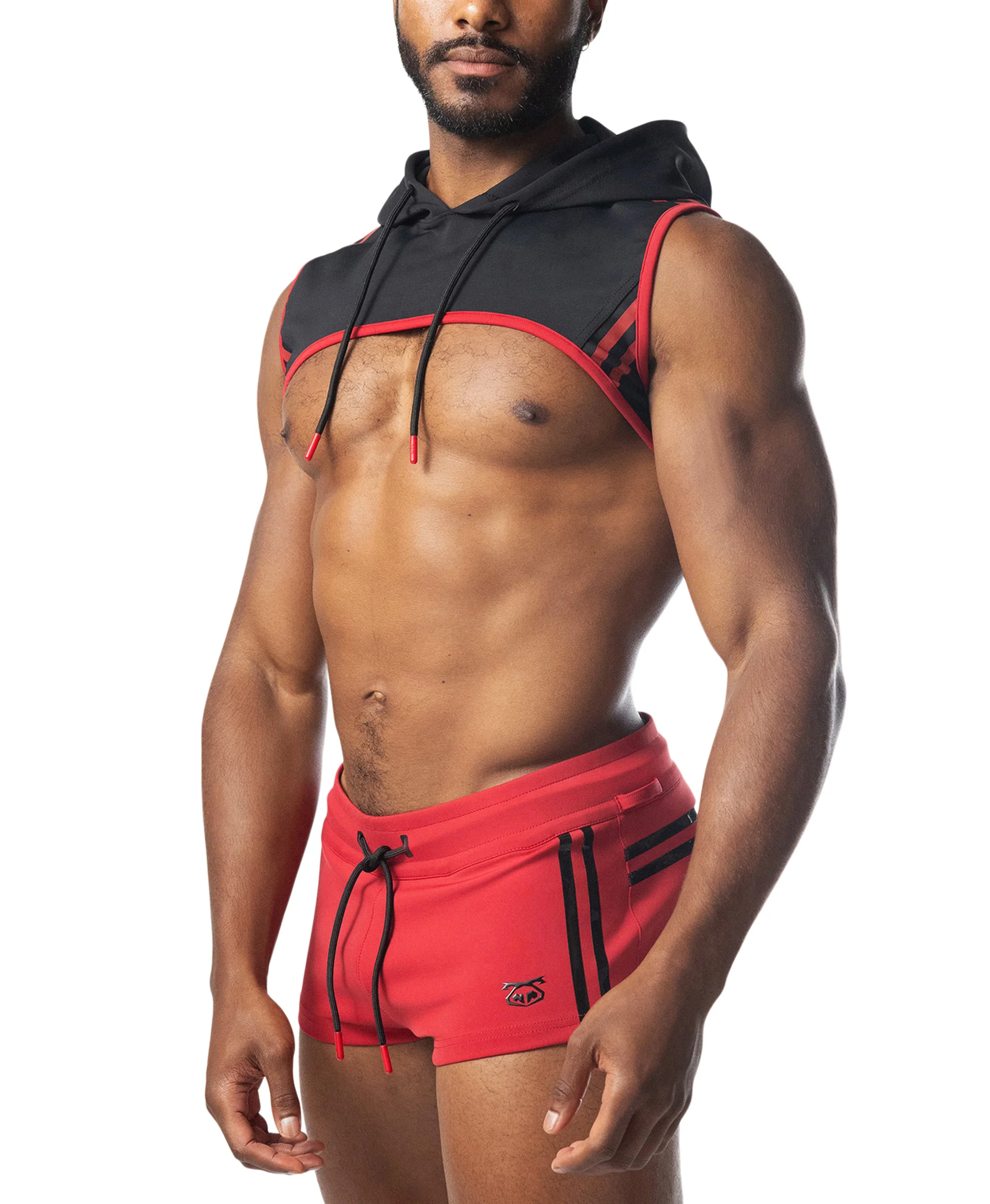 Ignite Cropped Hoodie - Black/Red - Image 6