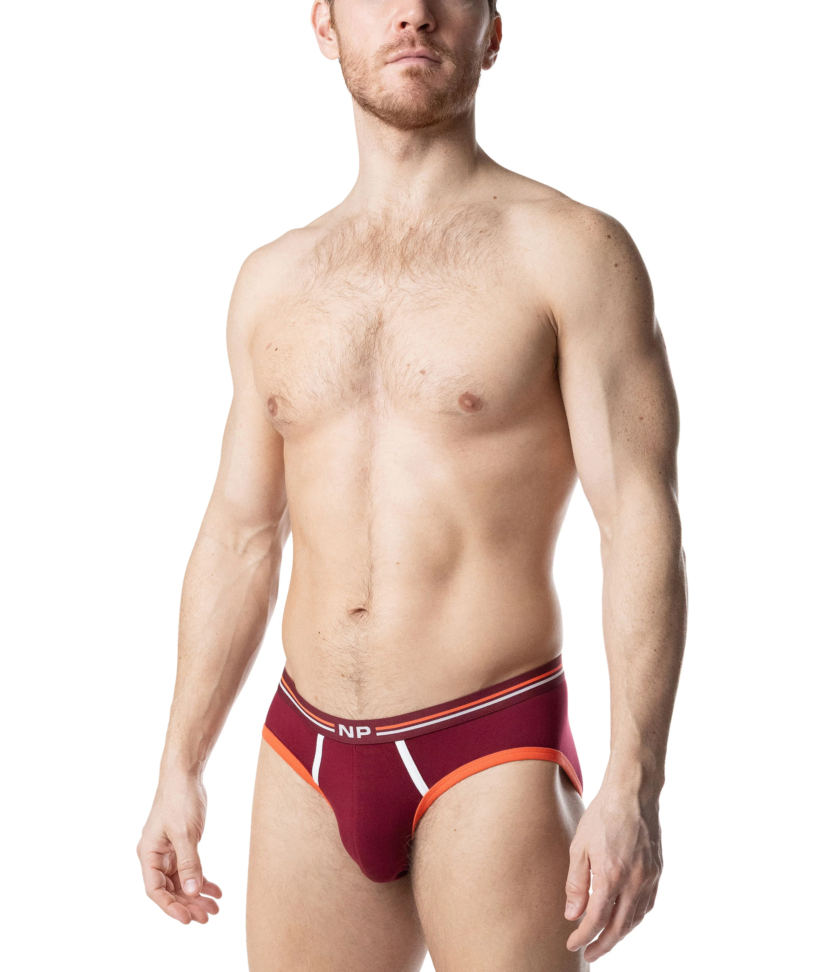 Rival Classic Brief - Burgundy/ Vibrant Orange/White - Image 3