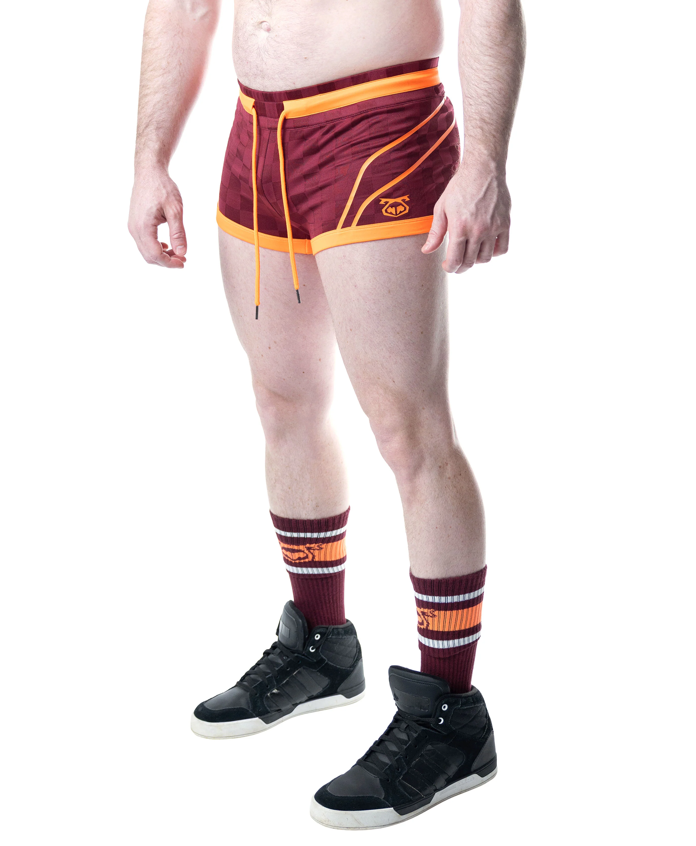 Rival Trunk Short - Burgundy/Vibrant Orange - Image 3