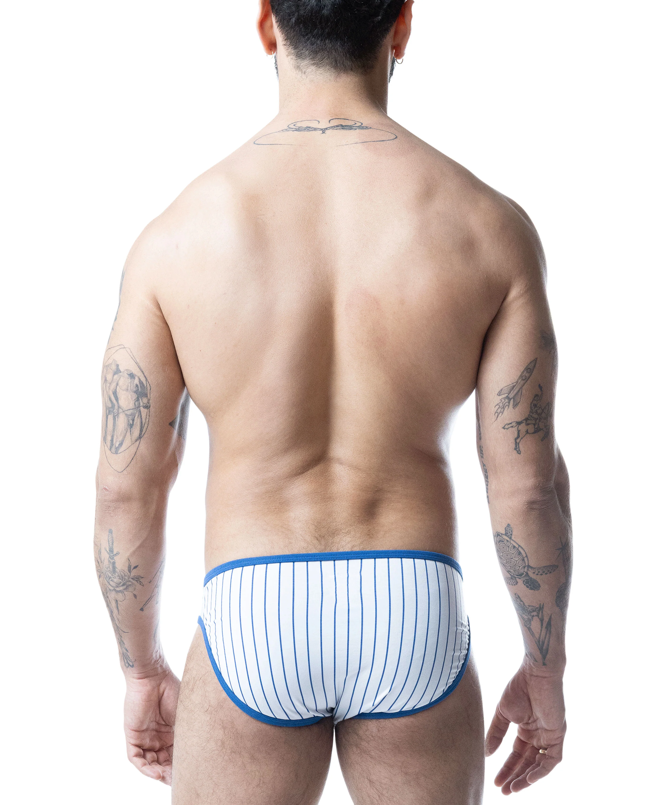 Third Base Profile Low Rise Brief - White/Quartz Blue - Image 2