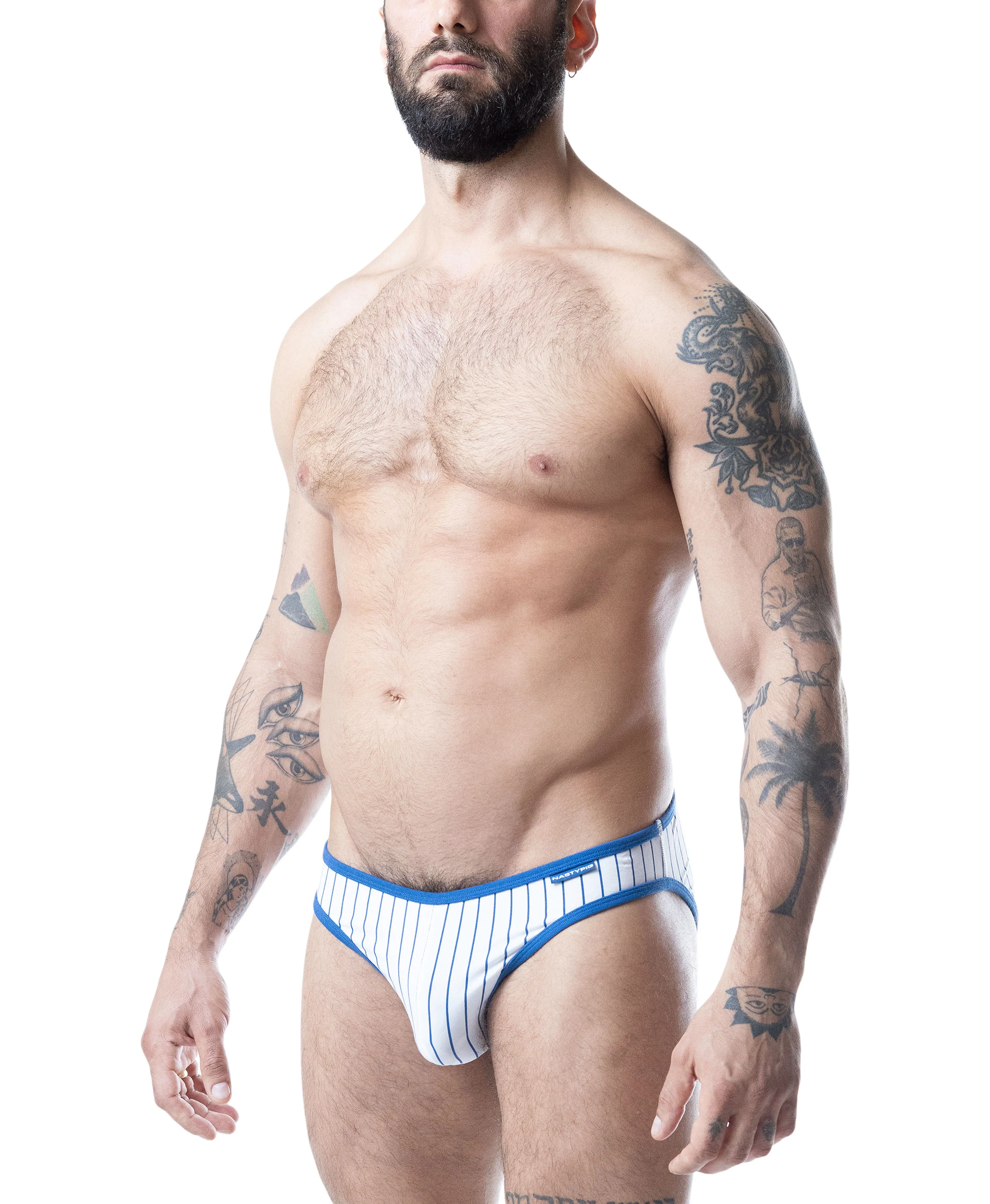 Third Base Profile Low Rise Brief - White/Quartz Blue - Image 3